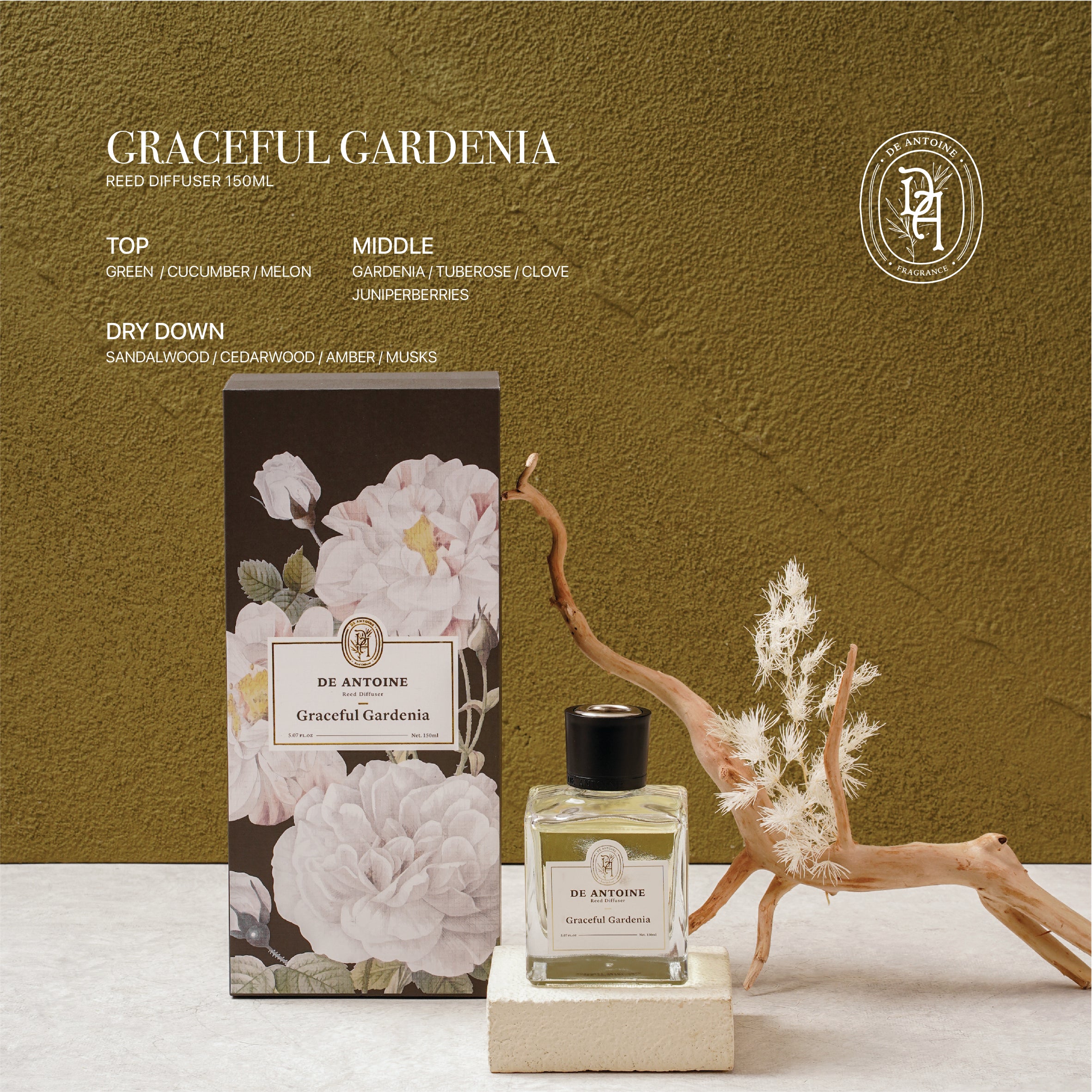 De Antoine Reed Diffuser Graceful Gardenia - 150ml