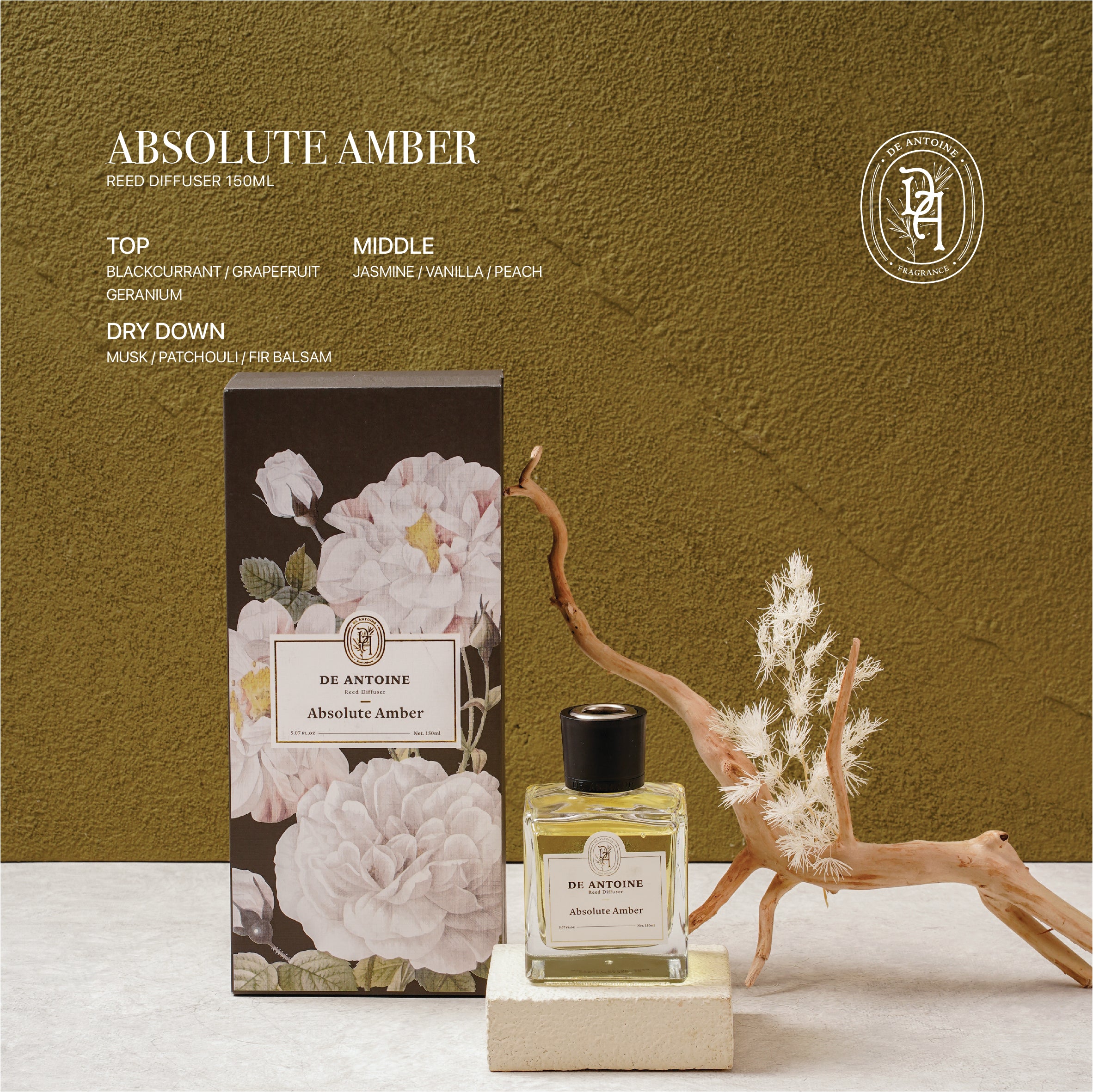 De Antoine Reed Diffuser Absolute Amber - 150ml