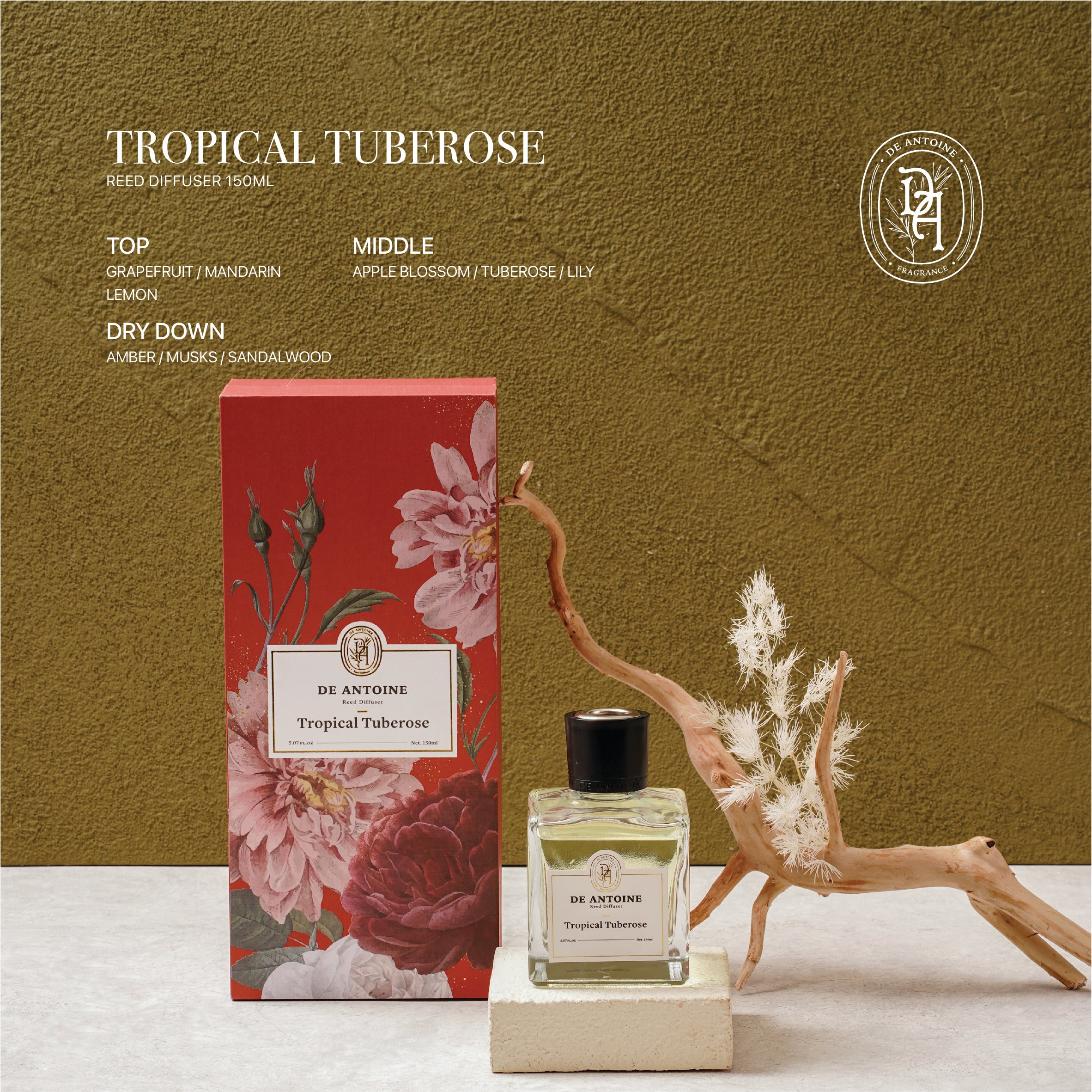 De Antoine Reed Diffuser Tropical Tuberose - 150ml